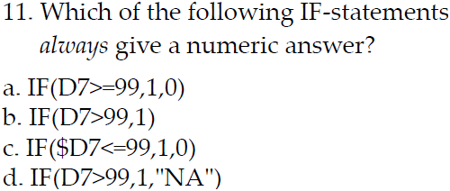 Excel diagnostic tests