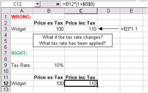 Avoid hard-coding values in formulas