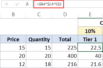 excel relative vs absolute reference