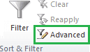 Excel advanced filters