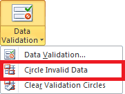 Circling invalid data