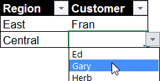 Dependent drop down lists in Excel