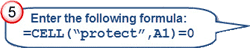 Use conditional formatting to identify unlocked cells