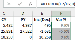 Clean up reports with IFERROR