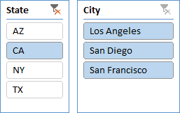 Slicers as an alternative to conditional drop downs