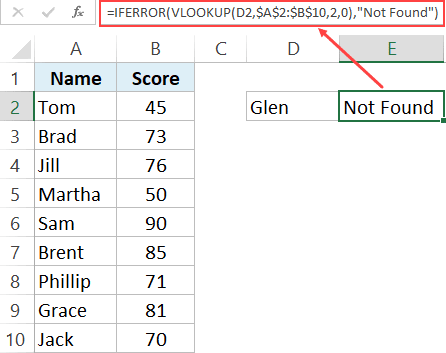 Use IFERROR with VLOOKUP to get rid of #N/A errors