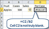 Resolving #VALUE! errors in Microsoft Excel